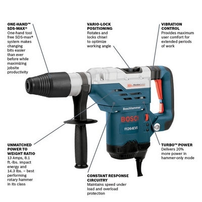 BOSCH 11264EVS 1-5/8" SDS-MAX ROTARY HAMMER